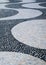 The Wave Pattern of Portuguese Pavement at Copacabana Beach in Rio de Janeiro, Brazil, South America