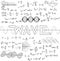 Wave physics science theory law and mathematical formula equation, doodle handwriting and frequencies model icon in white isolate