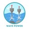 Wave power concept. Alternative energy for the environment