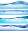 Wave realistic. Nature ocean water splashes liquid flowing bubbles drinks vector waves set