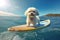 Wave Rider Pup: Adorable Maltese Dog Masters Surfing Fun with Joy - Generative AI
