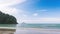 Wave of the sea on the sand beach, Beach and tropical sea, Paradise idyllic beach Krabi, Thailand, Summer holidays, Ocean in