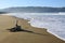 Wave sea and white sea foam on the morning holiday