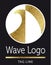 Wave surf logo in gold