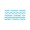 Wave vector icon, curve line set, water stream concept. Blue editable stroke