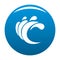 Wave water composition icon blue vector