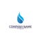 Wave and water droplet blue vector logo