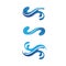 Wave and water droplet blue vector logo