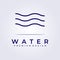Wave water ocean flow logo icon symbol sign element label vector illustration design simple line monoline simple minimal