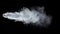 Wave of white smoke on an isolated black studio background