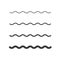 Wave zigzag line simple thin to thick element decor design vector or single ripple curve zig zag wiggly separator pictogram