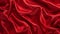 Waved texture of red satin fabric background. AI generated.