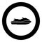 Waverunner icon black color in circle round