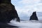 Waves and basalt at Reynisdrangar in Vik