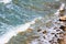 Waves on the beach , Baska, island Krk, Croatia