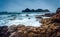 Waves on a beach in New Zealand