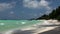 Waves beach in ocean on Maldives Islands.