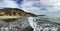 Waves beach panoramic sand rocky