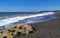 Waves on the black sand coast