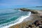 The waves of the Black sea hitting the coast