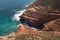Waves breaking into cliffs of Kalbarri National Park, WA, Western Australia, Indian Ocean