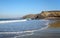 Waves breaking on Portreath beach