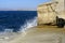 Waves breaking on Sarakiniko beach