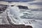 Waves Crash on Coast of Portugal