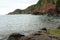 Waves crashing against the North Devon coast