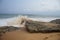 Waves crashing on the rocks