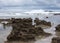 Waves crashing at a Tongan beach