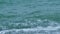 Waves Crushing In To Shore. Amazing Sea Surf Washing Tropical Scenic Shoreline. Slow motion.