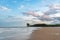 Waves in desert sandy beach in the northeastern coast of Brazil