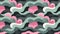 Waves of green clouds wallpaper pattern