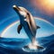 Waves\\\' Harmony - Dolphins in Ocean Ballet