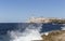 Waves hitting the Malecon in Havana