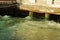 Waves Hitting The Piers Of Ferry Port