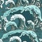 Waves of ocean seamless pattern