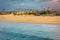 Waves in the Pacific Ocean and view of the beach