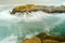 Waves pound rocks in Pacific Ocean in Oregon