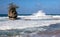 Waves, rocks and surf in the caribbean coast of Costa Rica