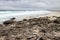 Waves shattering onto rocky coast