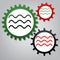 Waves sign illustration. Vector. Three connected gears with icon