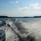 Waves from a speed boat