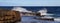 Waves splashing over rocks at Maroubra Beach