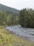 Waves, spray and foam, river Katun in Altai mountains. Siberia, Russia