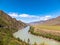 Waves, spray and foam, river Katun in Altai mountains. Siberia, Russia