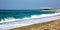 Waves and stony beach in the resort of Alanya Turkey