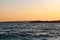 Waves at sunset, Dnieper river, river landscape,