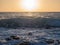 Waves at sunset in Pantelleria Island, Italy